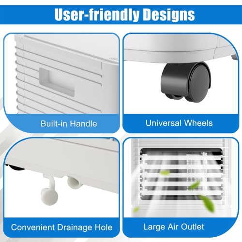 Costway 10000 BTU Portable Air Conditioner 3-in-1 Air Cooler w/Dehumidifier & Fan Mode