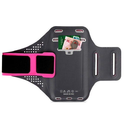 TopSave Universal Up to 6.7-inch Outdoor Gym Sports Armbands Case Waterproof, Lightweight, Thin, SweatProof, Gray Pink