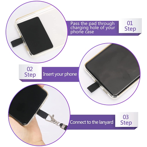 TopSave Universal Crossbody or Neck Cell Phone Lanyards with Pad,Adjustable Shoulder Neck Straps, Gray Mix Black