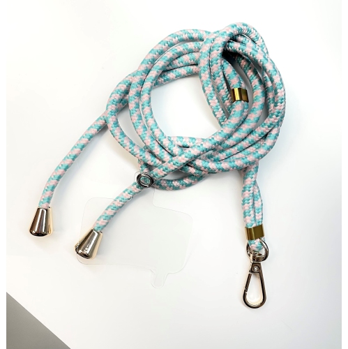 TopSave Universal Crossbody or Neck Cell Phone Lanyards with Pad,Adjustable Shoulder Neck Straps, Teal Mix Pink