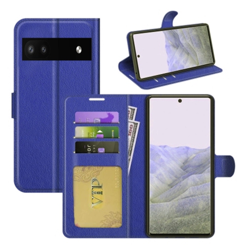 [CS] Google Pixel 6A 5G 2022 Case, Magnetic Leather Folio Wallet Flip Case Cover with Card Slot, Navy