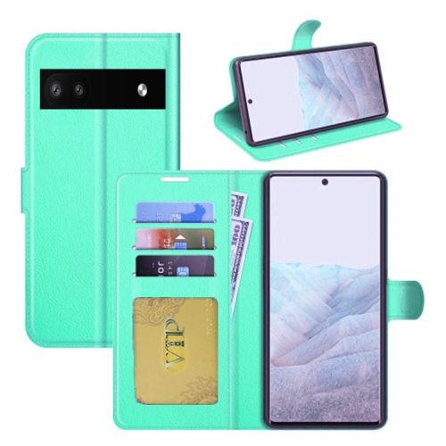 [CS] Google Pixel 6A 5G 2022 Case, Magnetic Leather Folio Wallet Flip Case Cover with Card Slot, Teal