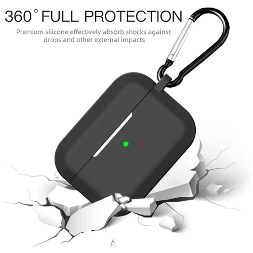 [CS] AirPods Case Silicone Thin Soft Skin Non-Slip Protective Cover with Key Chain for Apple AirPods 3 3rd Gen., Black