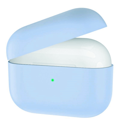 [CS] AirPods Case Silicone Thin Soft Skin Non-Slip Protective Cover with Key Chain for Apple AirPods 3 3rd Gen., Light Blue