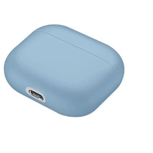 [CS] AirPods Case Silicone Thin Soft Skin Non-Slip Protective Cover with Key Chain for Apple AirPods 3 3rd Gen., Light Blue