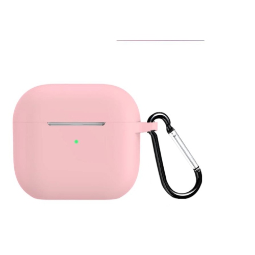 [CS] AirPods Case Silicone Thin Soft Skin Non-Slip Protective Cover with Key Chain for Apple AirPods 3 3rd Gen., Light Pink