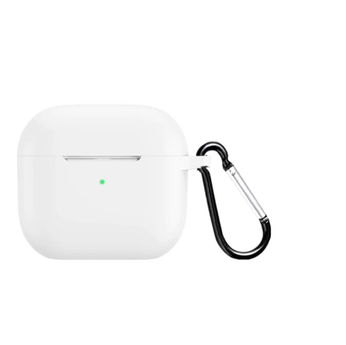 [CS] AirPods Case Silicone Thin Soft Skin Non-Slip Protective Cover with Key Chain for Apple AirPods 3 3rd Gen., White