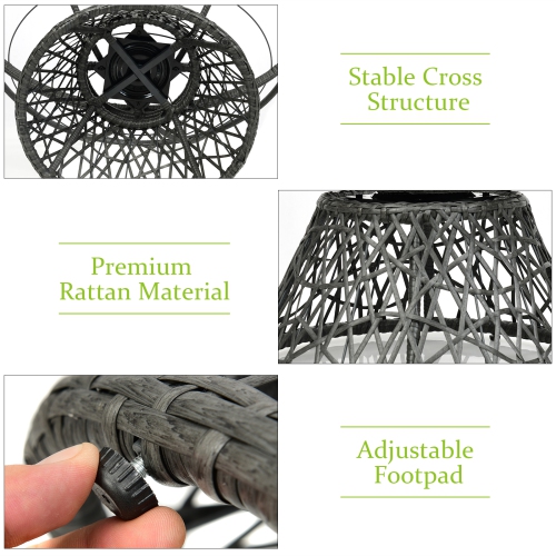 Chaise ergonomique en rotin Papasan de PatioJoy – coussin pivotant 360°, résistant aux intempéries, extérieur/intérieur, rouge/noir/vert