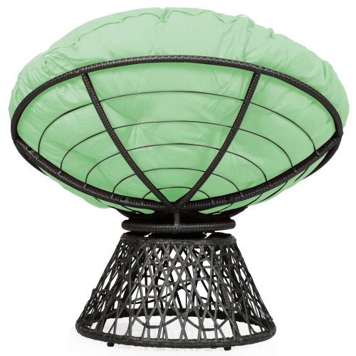 Chaise ergonomique en rotin Papasan de PatioJoy – coussin pivotant 360°, résistant aux intempéries, extérieur/intérieur, rouge/noir/vert