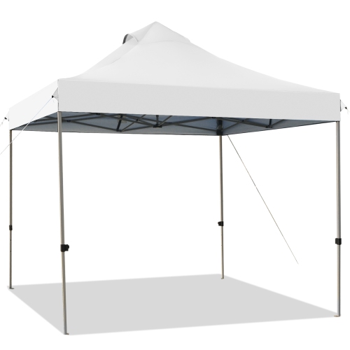 Patiojoy 10'x 10' Pop Up Canopy Tent Easy Set-up Outdoor Tent Commercial Instant Shelter w/ 3 Adjustable Heights Blue/Grey/White