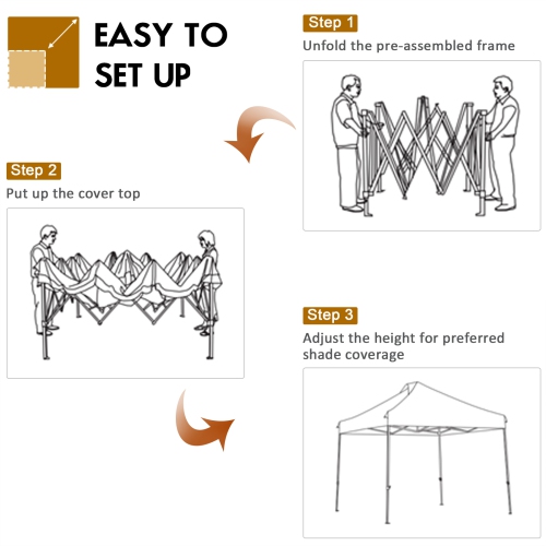 Patiojoy 10'x 10' Pop Up Canopy Tent Easy Set-up Outdoor Tent Commercial Instant Shelter w/ 3 Adjustable Heights Blue/Grey/White