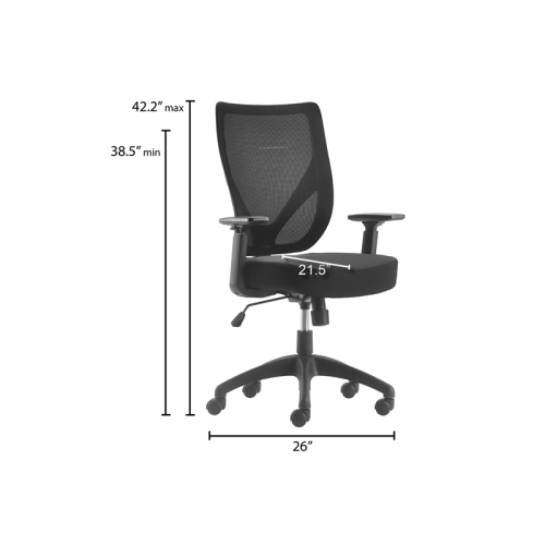 Scranton & Co Modern Jet Black Mesh Office Chair with Nylon Base