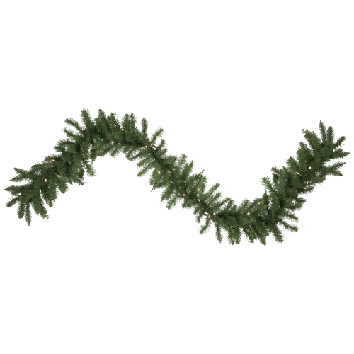 NORTHLIGHT  Pre-Lit Winona Fir Artificial Christmas Garland - 9' X 12" - Warm Led Lights In White