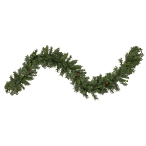 NORTHLIGHT  River Pine With Pine Cones Artificial Christmas Garland - 9' X 14" - Unlit In Black