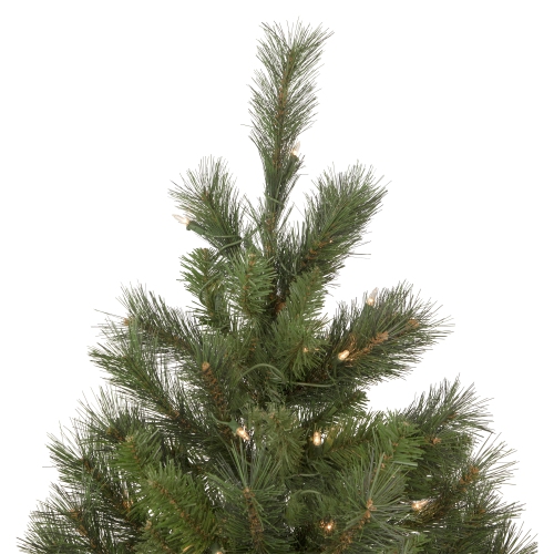 6.5' Pre-Lit Medium Beaver Pine Artificial Christmas Wall Tree, Clear Lights