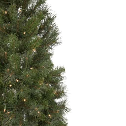 6.5' Pre-Lit Medium Beaver Pine Artificial Christmas Wall Tree, Clear Lights