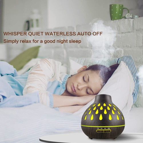 Essential Oil Diffusers 500ML, Remote Control Aromatherapy Diffusers for Essential Oils, Ultrasonic Humidifier with Waterless Auto-Off, 4 Timer and 2
