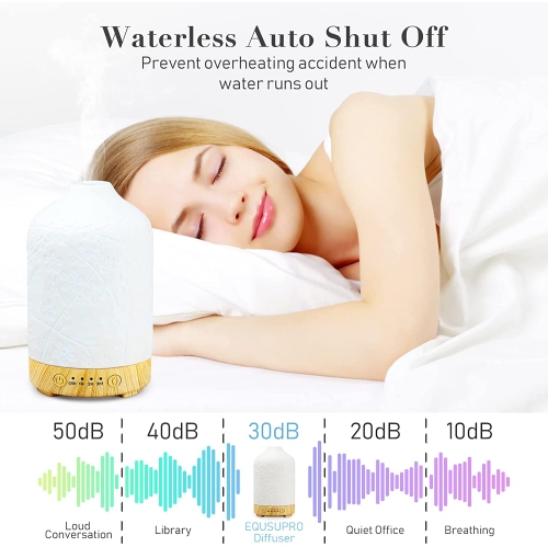 Ceramic Aromatherapy Essential Oil Diffuser 100ml Ultrasonic Aroma Oil Diffuser Humidifier Whisper Quiet Timer Setting Colorful LED Lights Changing