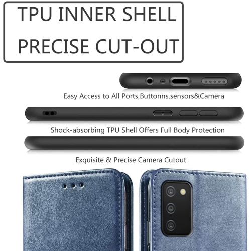 DMDMBATH Étui portefeuille A03S Samsung A03S étui portefeuille antichoc rabat magnétique rabat pliable fermoir protection Galaxy A03S Cove