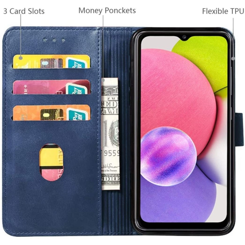 DMDMBATH Étui portefeuille A03S Samsung A03S étui portefeuille antichoc rabat magnétique rabat pliable fermoir protection Galaxy A03S Cove