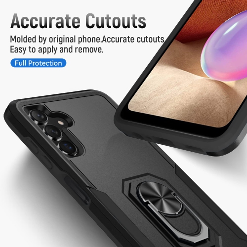 Pour l’étui Galaxy A13 5G de Samsung avec protecteur d’écran en verre trempé; béquille en anneau pivotant à 360 degrés A13 5G de Samsung