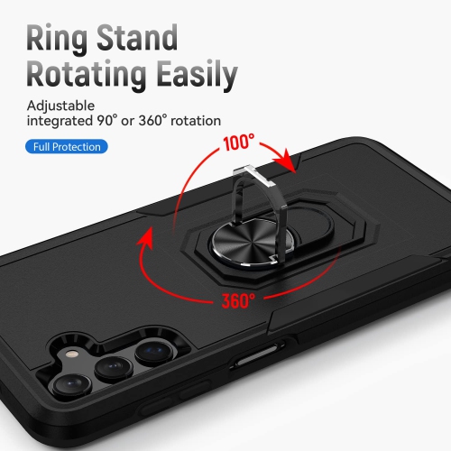 Pour l’étui Galaxy A13 5G de Samsung avec protecteur d’écran en verre trempé; béquille en anneau pivotant à 360 degrés A13 5G de Samsung