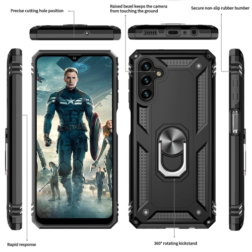 LeYi – Étui pour Galaxy A13 5G de Samsung avec 2 protecteurs d’écran en verre trempé et support à anneau magnétique pour moi