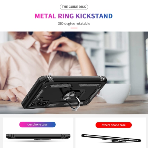 LeYi – Étui pour Galaxy A13 5G de Samsung avec 2 protecteurs d’écran en verre trempé et support à anneau magnétique pour moi