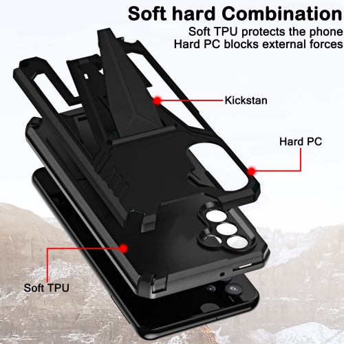 Étui robuste pour Galaxy A13 5G de Samsung, étui de protection de qualité militaire Armour en cas de chute avec béquille magnétique pour l’auto