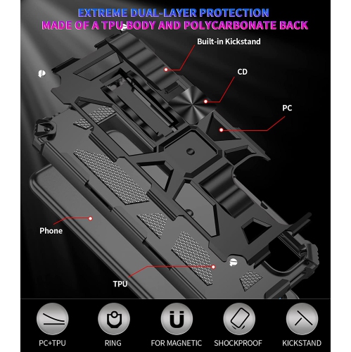 for Samsung Galaxy A13 5G Case with Screen Protector Samsung A13 5G Phone case Heavy Duty Dual Layer Silicone TPU Hard Shell