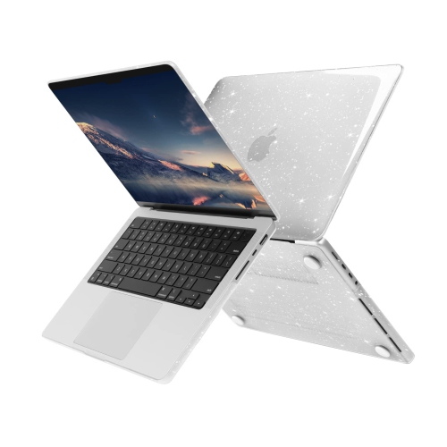 MOSISO Compatible with MacBook Pro 14 inch Case 2021 2022 Release A2442 with M1 Pro/Max Chip Touch ID, Sparkly Glitter Plast