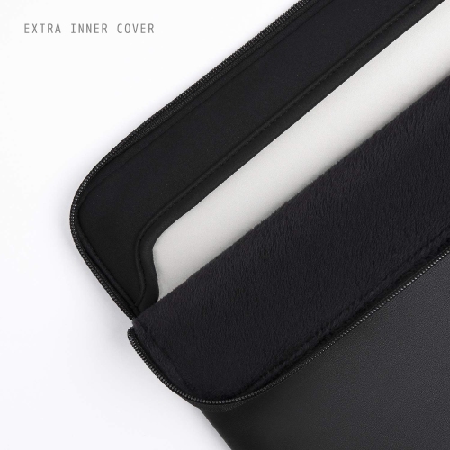 Slim Protective Laptop Sleeve 13-13.3 inch for MacBook Pro & MacBook Air, PU Leather Bag Waterproof Cover Notebook Computer Case for Mac, Black