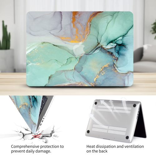 Watbro Compatible with 2021 MacBook Pro 14 Inch Laptop Case M1A2442 ,Colorful Marble Hard Shell Case & Keyboard Cover Skin f