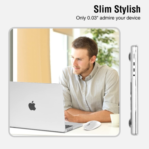 BlueSwan New Updated Compatible with MacBook Pro 14 inch Case 2021 2022 Model A2442 M1 Pro/Max Clip with Touch ID, Full Prot