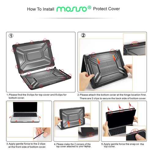 MOSISO Compatible with MacBook Pro 14 inch Case 2021 2022 Release A2442 with M1 Pro/M1 Max Chip Touch ID, Heavy Duty Plastic