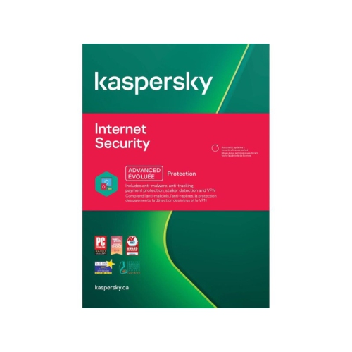 Kaspersky Internet Security, 3 utilisateurs, 12 mois, bilingue