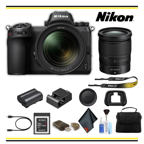 Nikon Z6 Mirrorless Digital Camera with 24-70mm Lens (1598 ) Starter Bundle- (International Model )