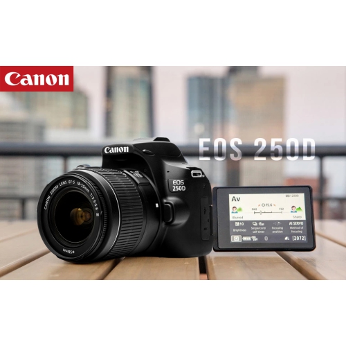 App. Photo reflex EOS 250D/Rebel SL3 de Canon, objectif 18-55 mm, filtre créatif, sac pour appareil EOS et carte Ultra 64 Go de SanDisk