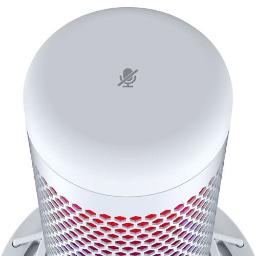 Microphone à condensateur USB QuadCast S de HyperX - Blanc