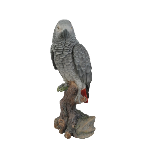 HI-LINE GIFT LTD  Gabon Parrot On Stump In Grey