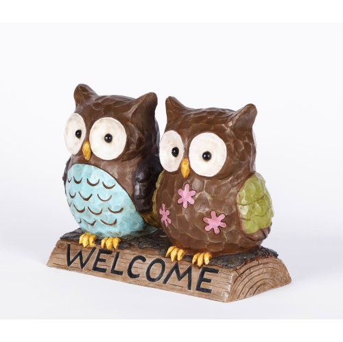 Hi-Line Gift Ltd Owl Couple with Welcome Sign