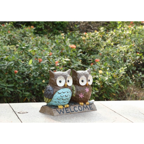 Hi-Line Gift Ltd Owl Couple with Welcome Sign