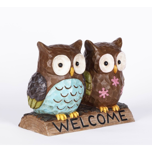 Hi-Line Gift Ltd Owl Couple with Welcome Sign