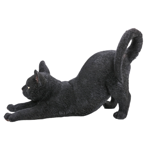 Hi-Line Gift Ltd Cat Stretching in Black