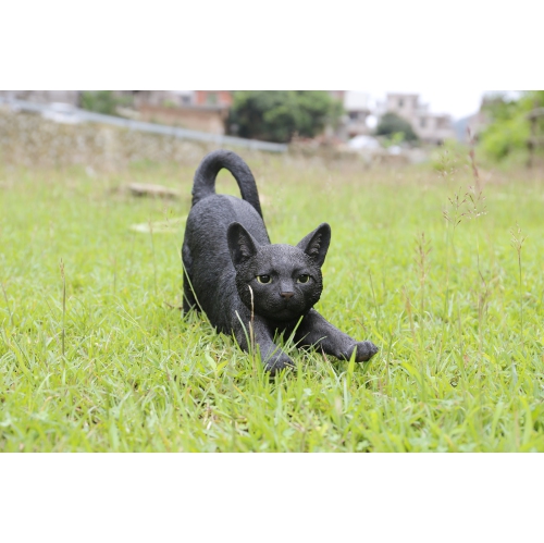 Hi-Line Gift Ltd Black Cat Stretching