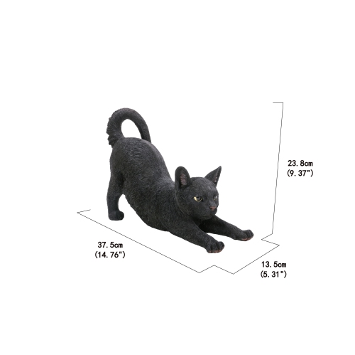 Hi-Line Gift Ltd Black Cat Stretching