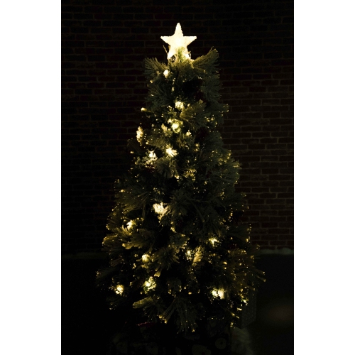 Hi-Line Gift Ltd Christmas Tree Fiber Optic Snow with Cones & Berries