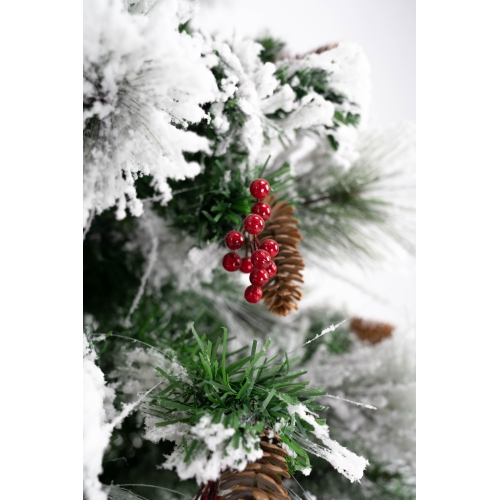 Hi-Line Gift Ltd Christmas Tree Fiber Optic Snow with Cones & Berries