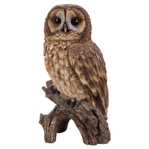Hi-Line Gift Ltd Brown Owl On Stump