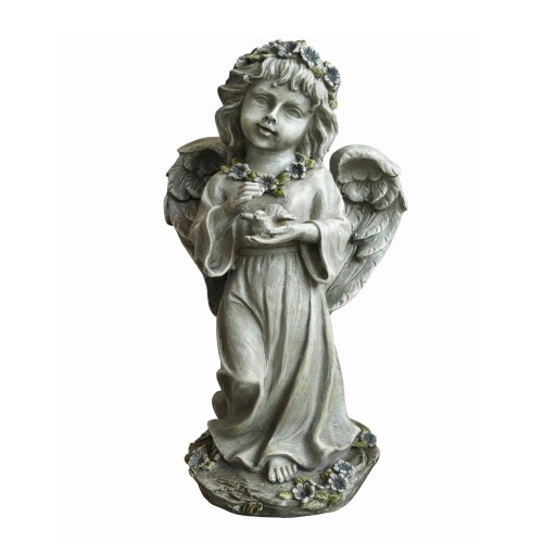 HI-LINE GIFT LTD  Angel Child Standing Holding Bird